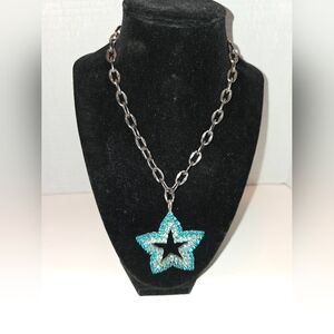 Tarina Tarantino Teal and Light Blue Star Necklace